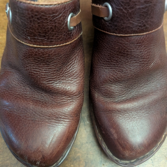 Born Women's Dark Brown Leather Slip-On Clogs Size 8 - Picture 3 of 10